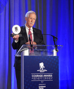 Senator Angus King Holds The Legislator Of Year Award