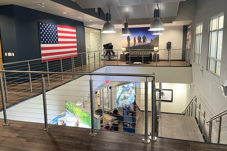 Office reception area at the WWP headquarters in Jacksonville, Florida.