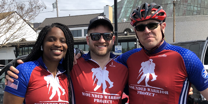 Participantes de Soldier Ride 2019 en Annapolis, Maryland.