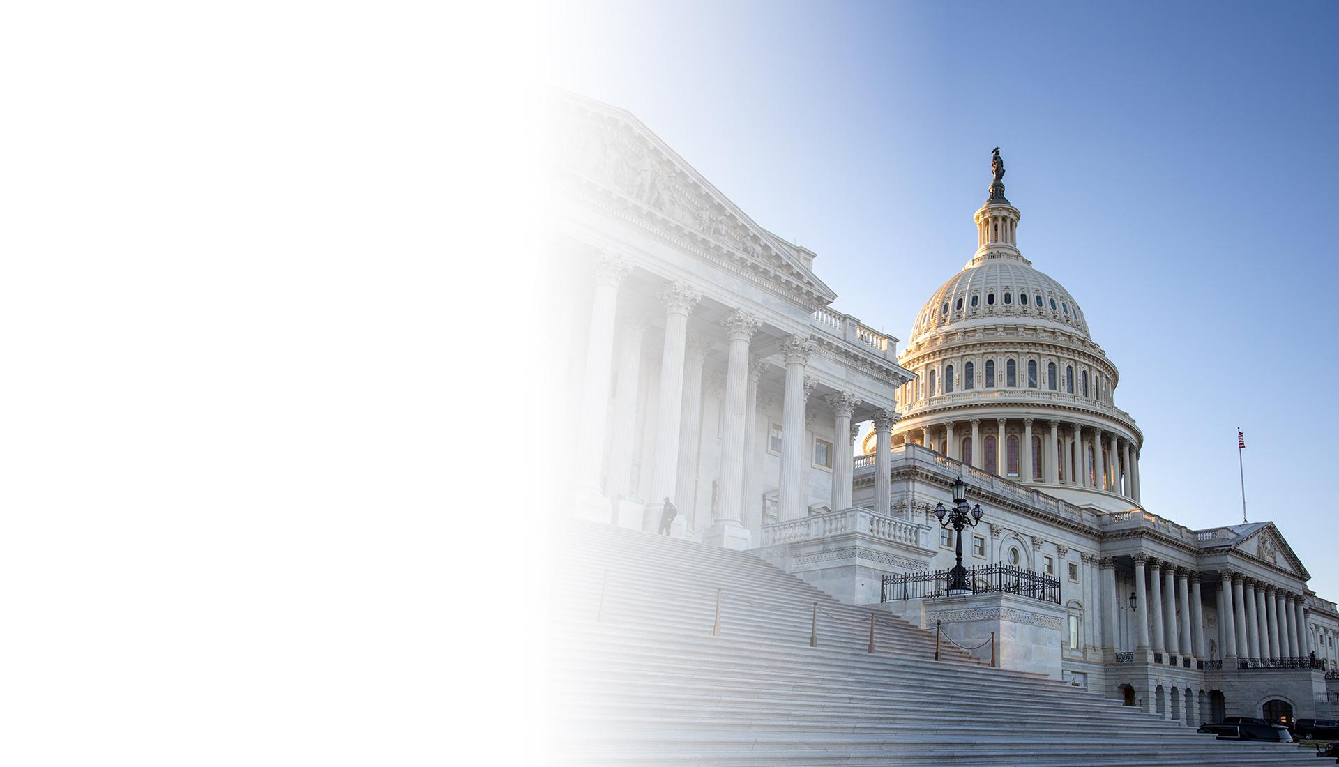 An outside photo of the U.S. Capitol.